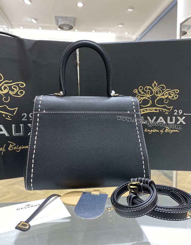 Delvaux全新PM新尺寸黑色brillant手提包 德爾沃togo皮手縫蠟線肩背女包 bxs1064